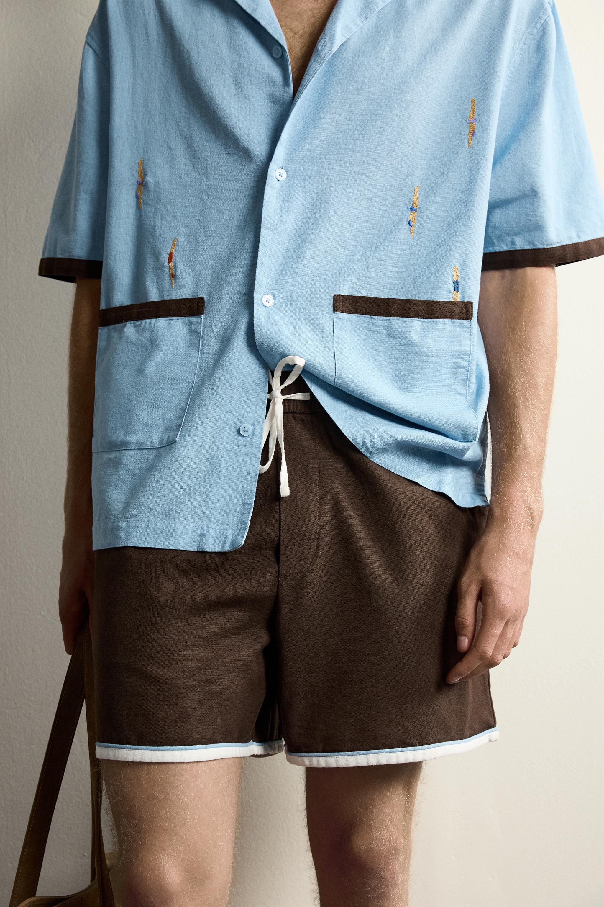 SWIMMER EMBROIDERY RELAXED FIT SHIRT